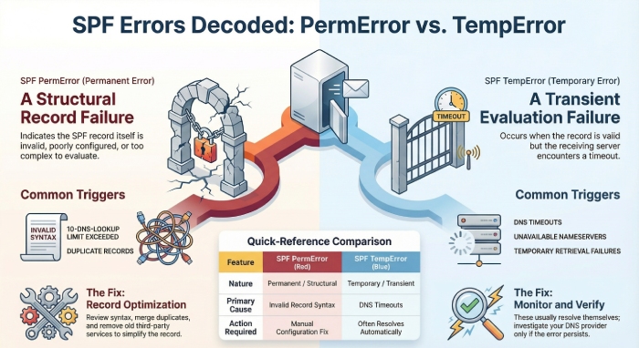 SPF Authentication: Resolving PermError and TempError Issues