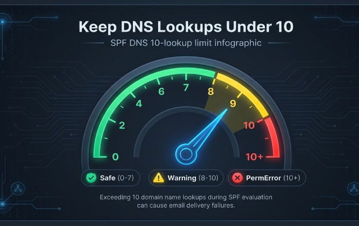 SPF DNS lookup limit warning