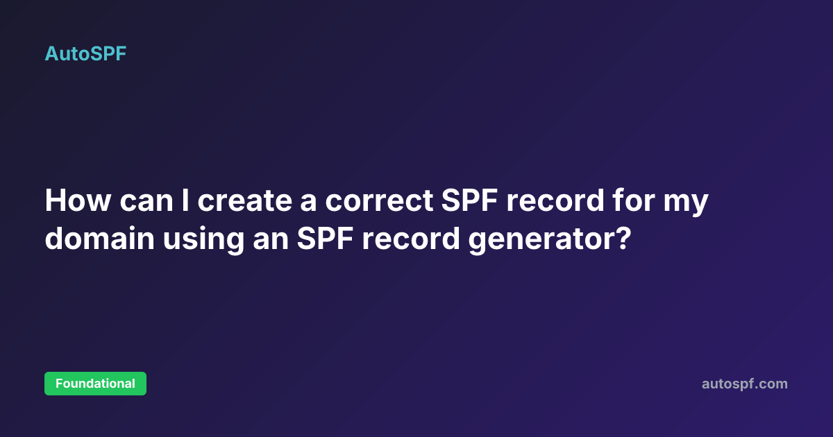 Spf Query How can I create a correct SPF record for my domain using an SPF record ...