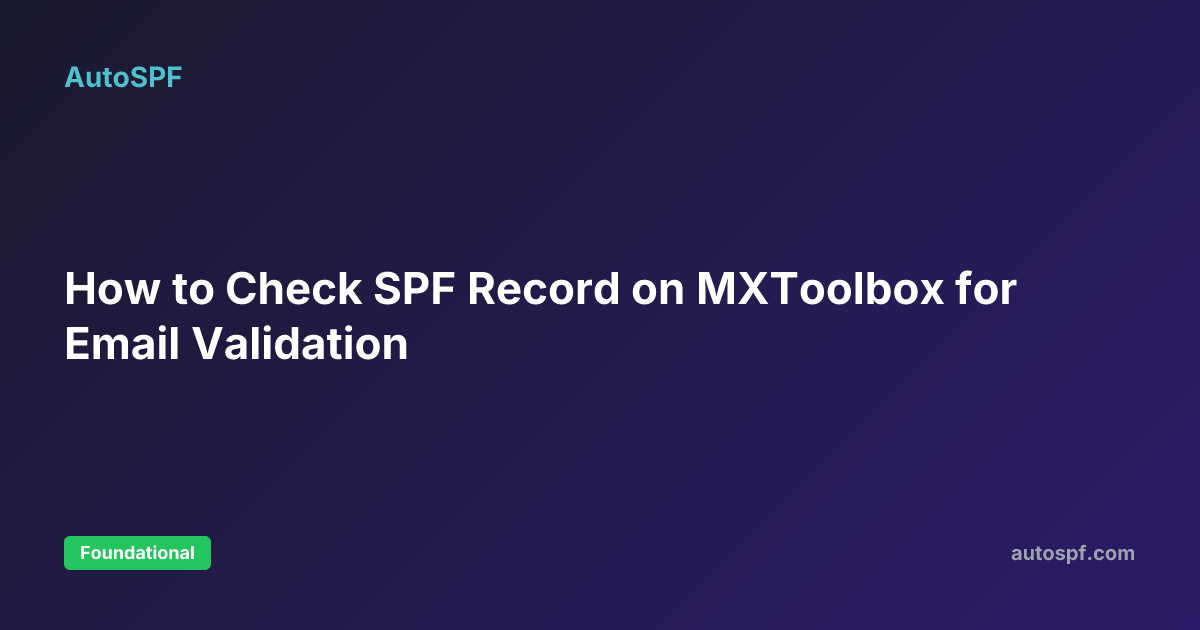 How to Check SPF Record on MXToolbox for Email Validation | AutoSPF