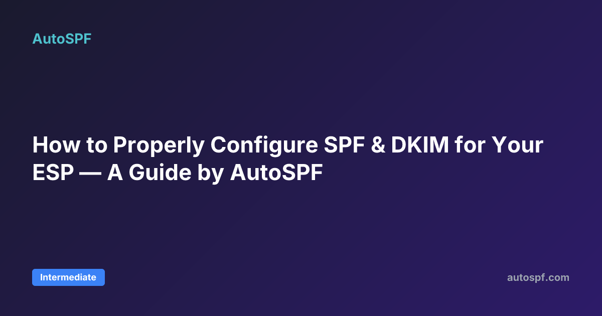 How to Properly Configure SPF & DKIM for Your ESP - A Guide by AutoSPF