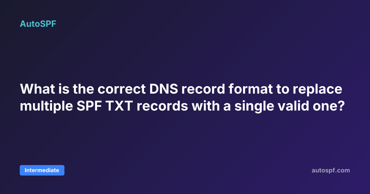 Dns Txt Record Example What is the correct DNS record format to replace multiple SPF TXT ...