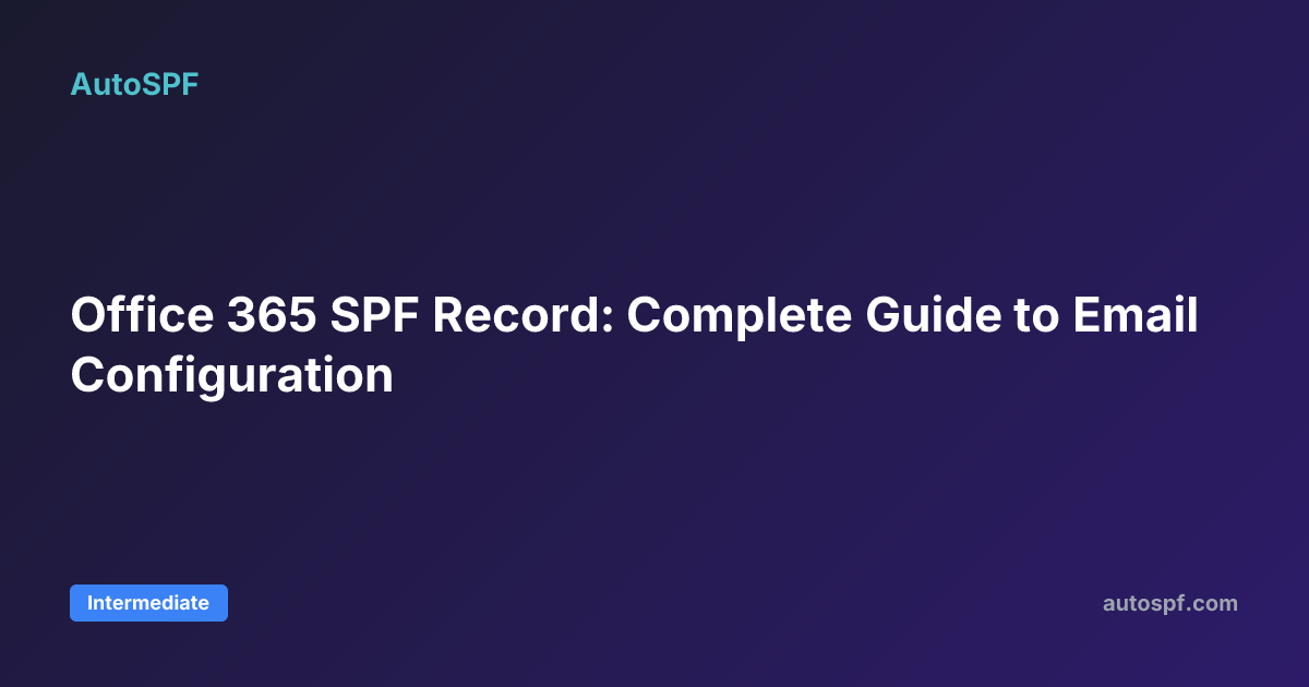 File Records Email Office 365 SPF Record: Complete Guide to Email Configuration | AutoSPF