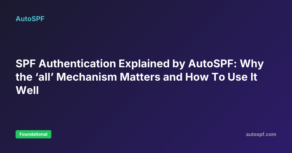 SPF Authentication Explained by AutoSPF: Why the ‘all’ Mechanism ...