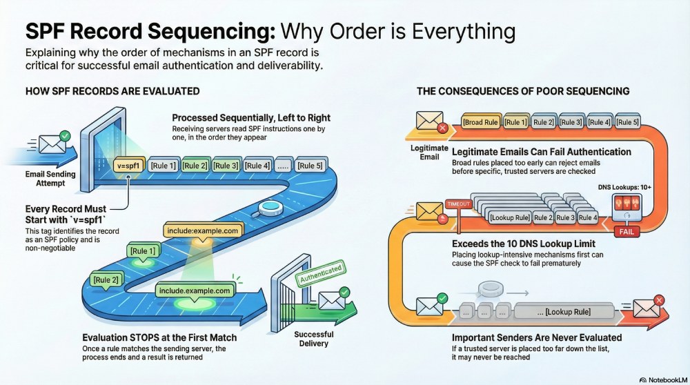 SPF Mechanism Ordering: How Sequence Impacts Email Deliverability and DNS Lookup Limits 6 SPF Mechanism