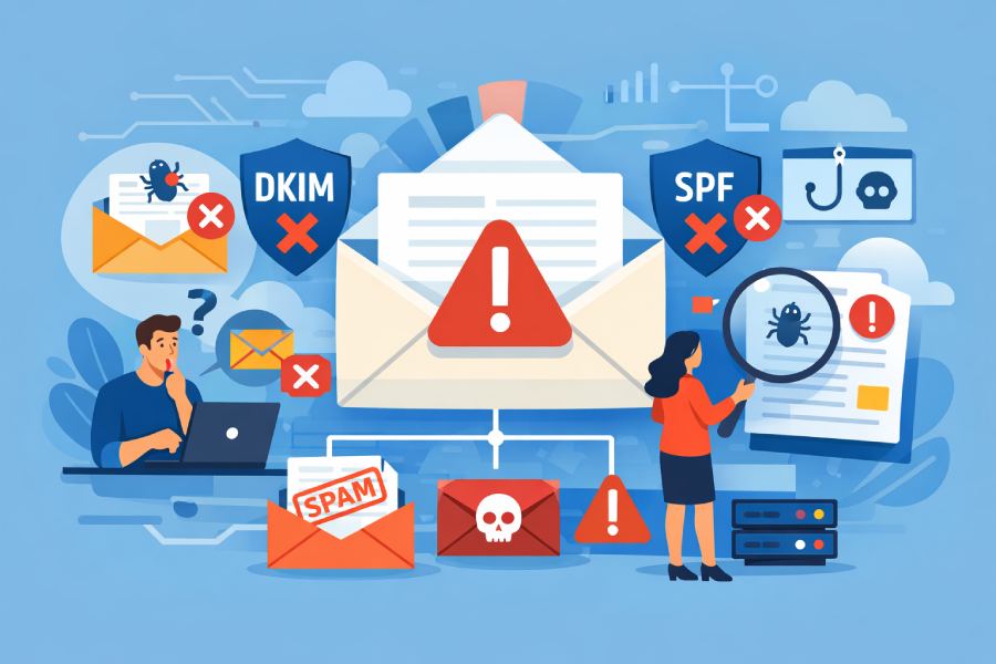 DKIM or SPF failures