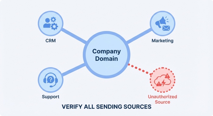 Avoiding the common SPF and DKIM mistakes in 2026 6 Verify All Sending Sources